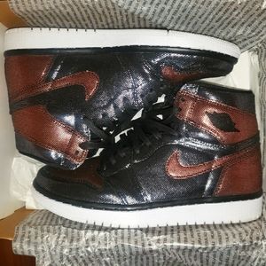 Women's Air Jordan 1 HI OG Fearless Metallic Rose Gold